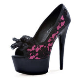 Platform Heels for Women Hollow High Heel Bow Bandage Sandals
