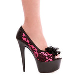 Platform Heels for Women Hollow High Heel Bow Bandage Sandals