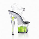 Platform Heels for Women Transparent Rose Sandals 15cm Crystal High Heel Catwalk Plus Size