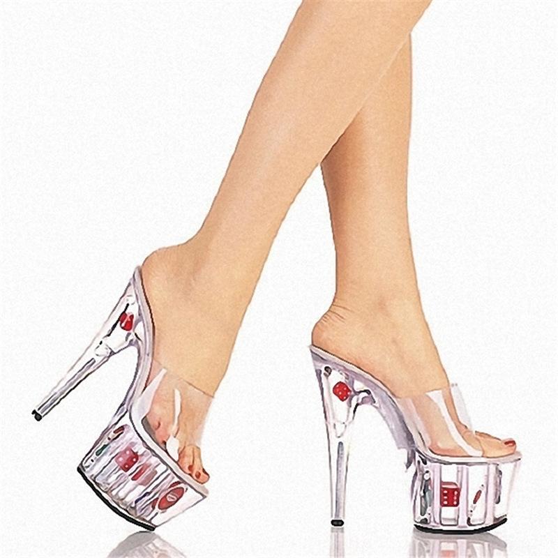 Platform Heels for Women Flower Transparent Wedding Shoes Summer Women Outdoor Slippers Fashion Crystal Wedding Shoes