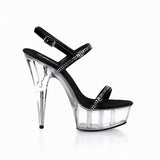 Platform Heels for Women Summer 15cm High Heel Sandals Transparent Large Size