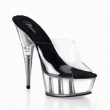 Platform Heels for Women Sandals Fully Transparent 15cm High Heel Stage Shoes