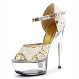 Platform Heels for Women 15cm High Heel Sandals Model Catwalk Wedding Shoes