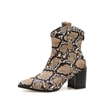 Python Boots High Heel Snake Skin Pattern Female Boots