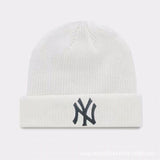 Yankee and Dogers Winter Hat Woolen Cap Women's Autumn and Winter Warm Hat Yellow Knitted Hat