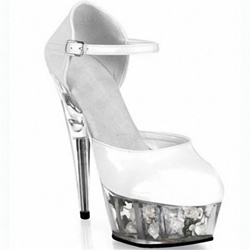 Platform Heels for Women Retro 15cm High Heels Crystal Sandals