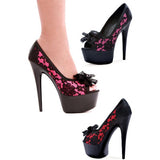 Platform Heels for Women Hollow High Heel Bow Bandage Sandals