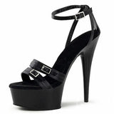 Platform Heels for Women Summer Buckle Strap High Heel Crystal Shoes