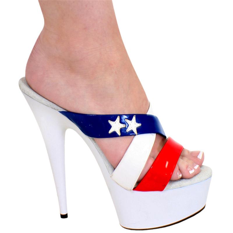 Platform Heels for Women Summer Hollow Out 15cm High Heel Slippers