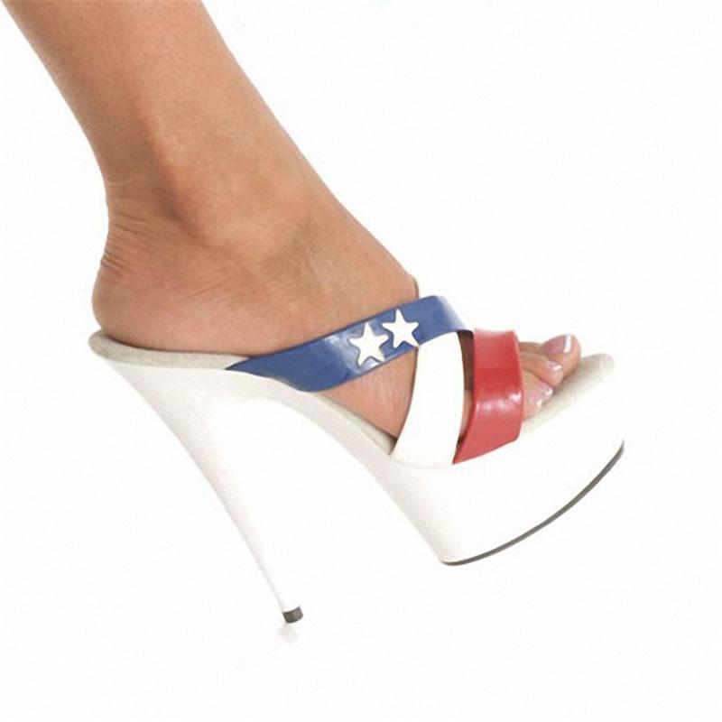 Platform Heels for Women Summer Hollow Out 15cm High Heel Slippers