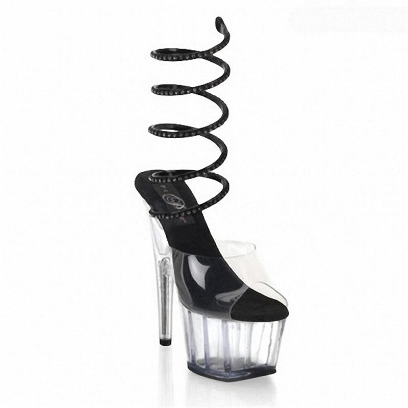 Platform Heels for Women 15cm Nightclub High Heel Fully Transparent Summer Stiletto Sandals