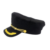 Captains Hat Cotton Captain Hat Black Adult Autumn Winter Retro Embroidery