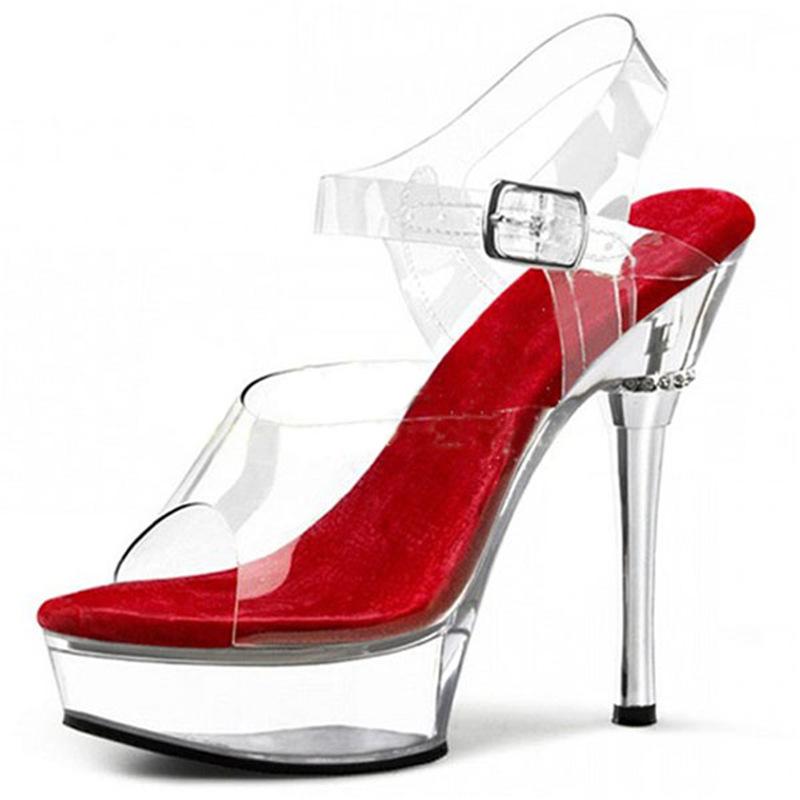 Platform Heels for Women Retro Sandals Fish Mouth