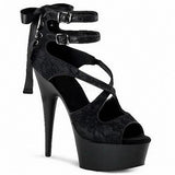 Platform Heels for Women Hollow Out 15cm High Heel Bow Bandage Sandals