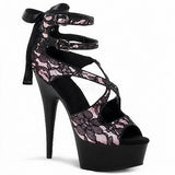 Platform Heels for Women Hollow Out 15cm High Heel Bow Bandage Sandals