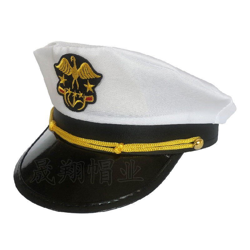Captains Hat White a Sailor's Cap Party Performance Captain Hat Navy Style