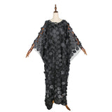 Dress Three-Dimensional Embroidery Crew-Neck Batwing Sleeve Loose Robe Vest African Dashiki Ankara Styles Dress