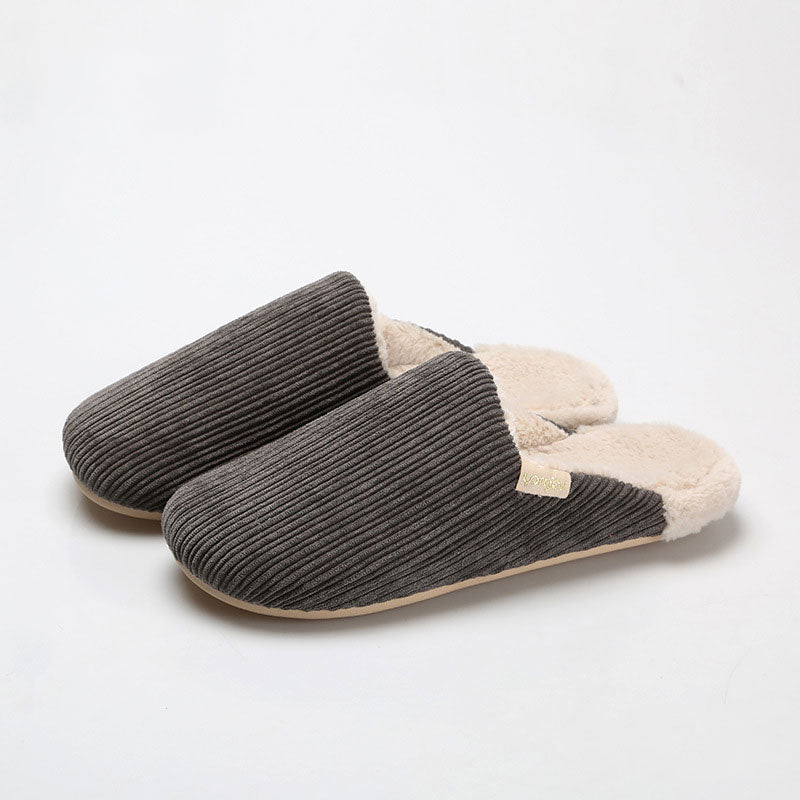 Cotton Slides Cotton Slippers Women's Autumn and Winter Warm Indoor Non-Slip Home Thick-Soled Velvet Slippers Men