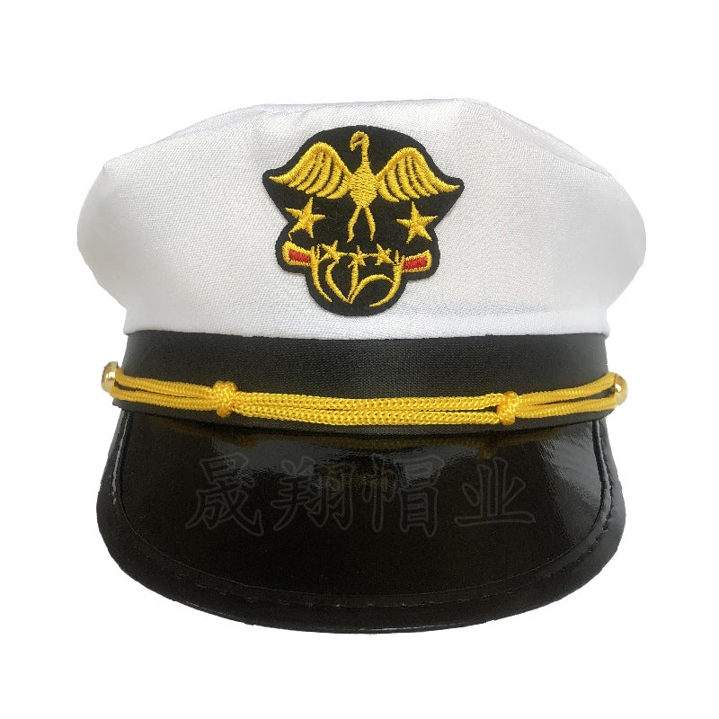 Captains Hat White a Sailor's Cap Party Performance Captain Hat Navy Style