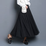 MIDI Mauve Skir Skirt Fairy Dress Mid-Length Gauze Skirt Red Tulle Skirt