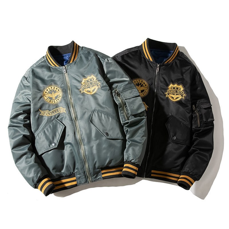 Varsity Jacket Autumn And Winter Baggy Coat Embroidered Baseball Uniform