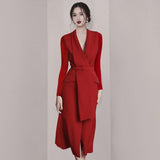 Long Sleeve Burgundy Dress Formal Winter Long Sleeve Temperament Long Formal Dress Small Suit Dress