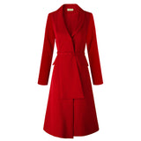 Long Sleeve Burgundy Dress Formal Winter Long Sleeve Temperament Long Formal Dress Small Suit Dress