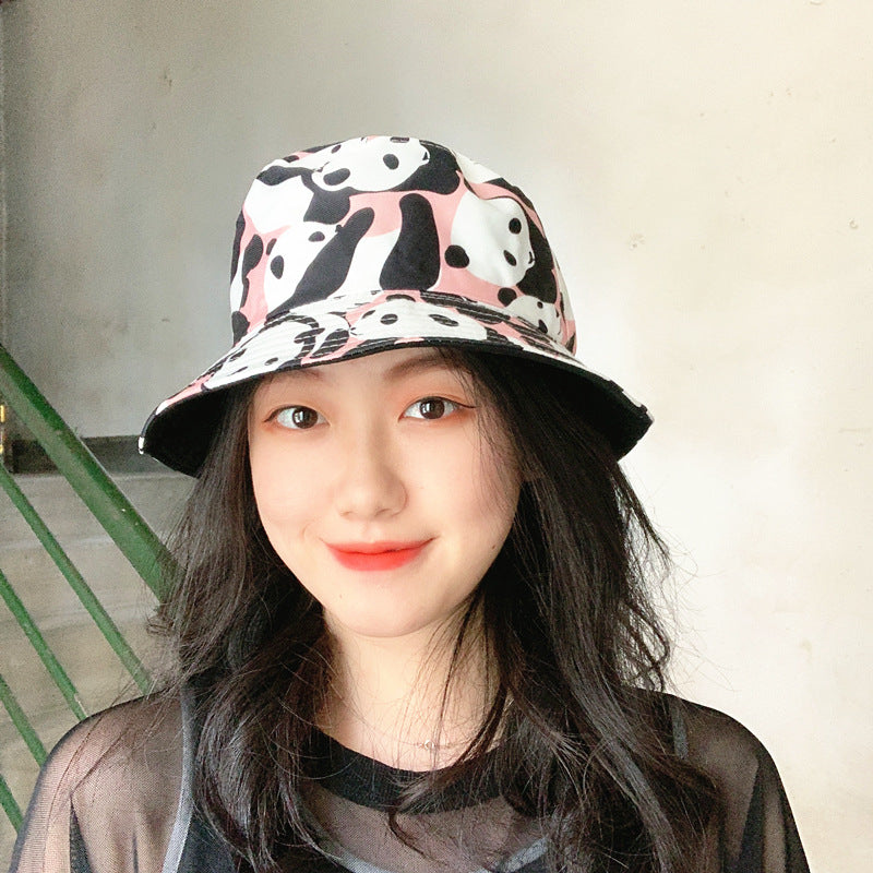 Bucket Hat Fishing Cap Cotton Print Fisherman Hat Autumn and Winter Sunshade Cartoon Hat
