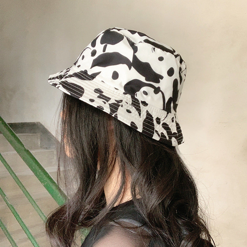 Bucket Hat Fishing Cap Cotton Print Fisherman Hat Autumn and Winter Sunshade Cartoon Hat