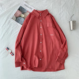Men Shirts Long Sleeve Loose