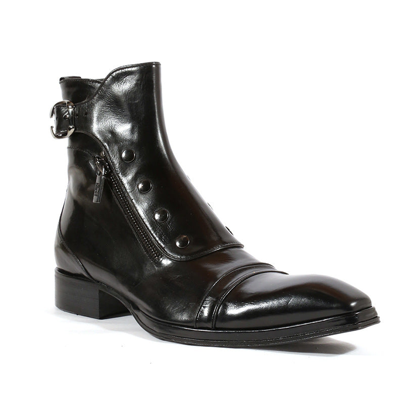 Western Shoes Short Tube Side Zipper Casual Foreign Trade Men's Boots