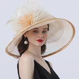 Big Hats Spring/Summer Sun Hat Women Flower Decoration Beach Wide Brim Hat