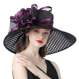 Big Hats Flower Decoration Broad-Brimmed Hat Comfortable