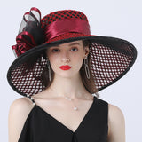 Big Hats Flower Decoration Broad-Brimmed Hat Comfortable