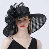 Big Hats Flower Decoration Broad-Brimmed Hat Comfortable