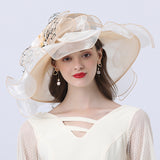 Big Hats Fashion Distinctive Rose Flower Decoration Sun Hat