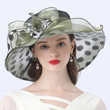 Big Hats Polka Dot Decoration Broad-Brimmed Hat Women Street Casual Sun Hat
