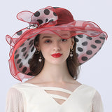 Big Hats Polka Dot Decoration Broad-Brimmed Hat Women Street Casual Sun Hat