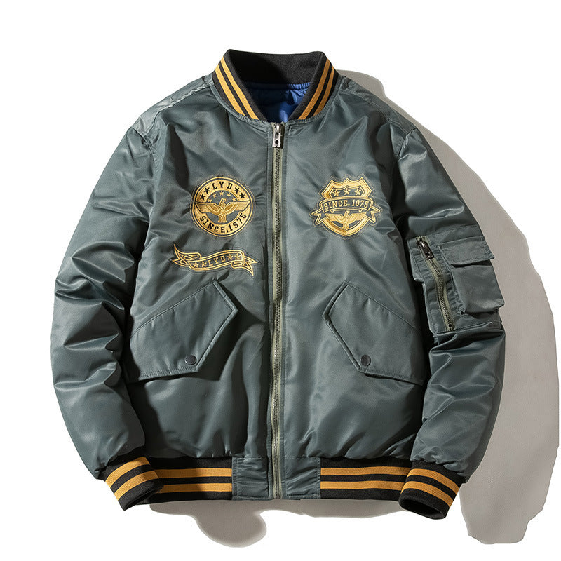 Varsity Jacket Autumn And Winter Baggy Coat Embroidered Baseball Uniform