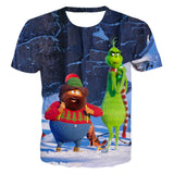 Men and Women Grinch Shirt Summer 3D Printed T-shirt Youth Short Sleeve