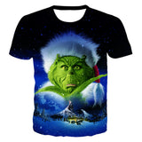 Men and Women Grinch Shirt Summer 3D Printed T-shirt Youth Short Sleeve