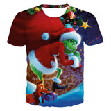 Men and Women Grinch Shirt Summer 3D Printed T-shirt Youth Short Sleeve