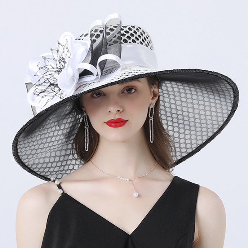 Big Hats Flower Decoration Broad-Brimmed Hat Comfortable