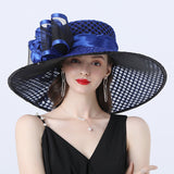 Big Hats Flower Decoration Broad-Brimmed Hat Comfortable