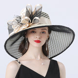Big Hats Flower Decoration Broad-Brimmed Hat Comfortable