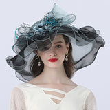 Big Hats Fashion Distinctive Rose Flower Decoration Sun Hat
