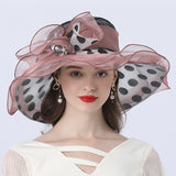 Big Hats Polka Dot Decoration Broad-Brimmed Hat Women Street Casual Sun Hat