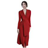Long Sleeve Burgundy Dress Formal Winter Long Sleeve Temperament Long Formal Dress Small Suit Dress