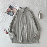 Men Shirts Long Sleeve Loose