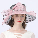 Big Hats Polka Dot Decoration Broad-Brimmed Hat Women Street Casual Sun Hat
